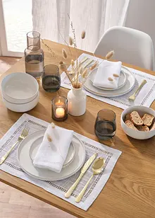 Bordbrikker med hullbroderi (2-pack), bonprix