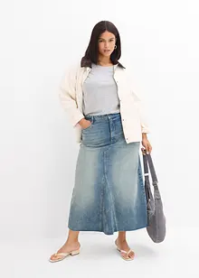 Maxi denimskjørt, Mid Waist, bonprix