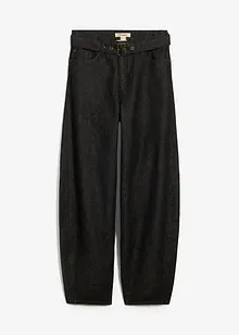 Barrel-jeans, Mid Waist med belte, bonprix