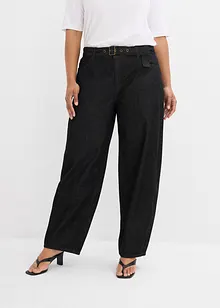 Barrel-jeans, Mid Waist med belte, bonprix