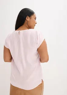 Kort bluse av sateng med glans, bonprix