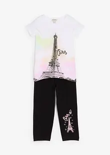 Topp og 3/4-lang leggings i 100% økologisk bomull (2-delt sett), bonprix