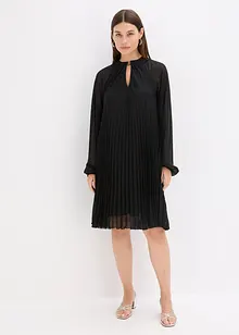 Minikjole i lett chiffon med plisséfolder, bonprix