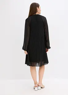 Minikjole i lett chiffon med plisséfolder, bonprix