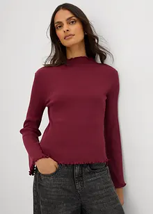 Ribbet topp i 100% bomull, bonprix