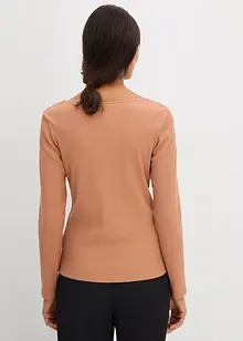 Ribbet topp i 100% økologisk bomull, bonprix