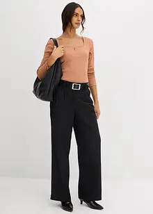 Ribbet topp i 100% økologisk bomull, bonprix