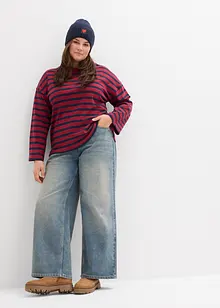 Stripemønstret topp i økologisk bomull, bonprix