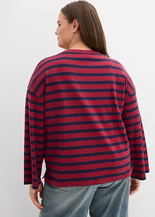 Stripemønstret topp i økologisk bomull, bonprix