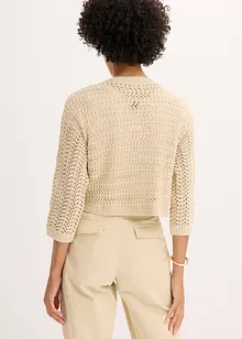 Bolero i heklet look, kortere ermer, bonprix