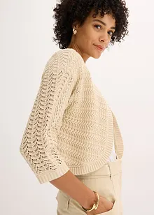Bolero i heklet look, kortere ermer, bonprix