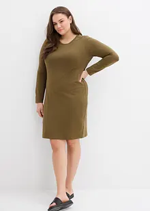 Figurnær jerseykjole i bomull med stretch (2-pack), bonprix