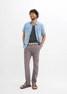 Regular Fit chinos med komfortlinning og belte, Straight, bonprix