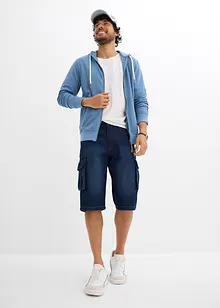 Sweatjakke med hette, med resirkulert polyester, bonprix