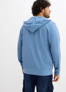 Sweatjakke med hette, med resirkulert polyester, bonprix