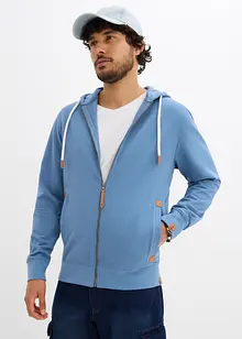 Sweatjakke med hette, med resirkulert polyester, bonprix