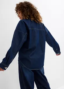 Oversized jeans-skjorte av økologisk bomull, bonprix