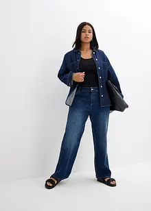 Oversized jeans-skjorte av økologisk bomull, bonprix