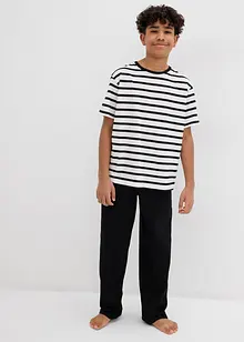 Pyjamas og kort pyjamas med myk økologisk bomull (4-delt sett), bonprix