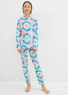 Pyjamas og kort pyjamas med myk økologisk bomull (4-delt sett), bonprix