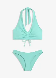 Halterneck-bikini (2-delt sett) med rynking, bonprix