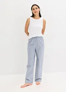 Pyjamas med ribbet topp og vevd bukse, bonprix