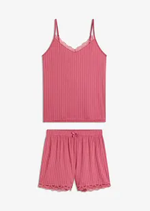 Kort pyjamas i myk pointellejersey, bonprix