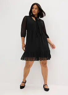 Jerseykjole med mesh og knyting i halsen, bonprix