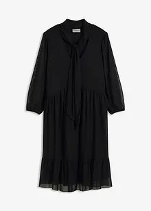 Jerseykjole med mesh og knyting i halsen, bonprix