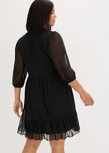 Jerseykjole med mesh og knyting i halsen, bonprix
