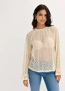 Blondetopp i bomullsmiks, bonprix