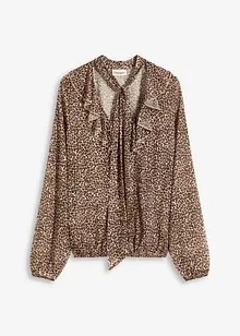 Mesh-topp med volang og sløyfe, bonprix