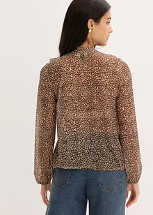 Mesh-topp med volang og sløyfe, bonprix