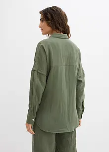 Oversized skjorte i luftig musselin, bonprix
