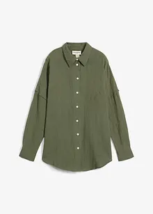 Oversized skjorte i luftig musselin, bonprix