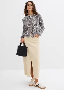 Finstrikket jakke med leopardmønster, bonprix