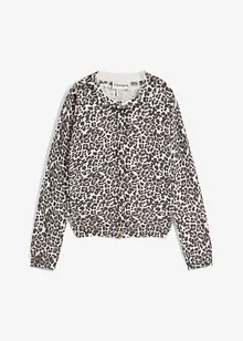 Finstrikket jakke med leopardmønster, bonprix