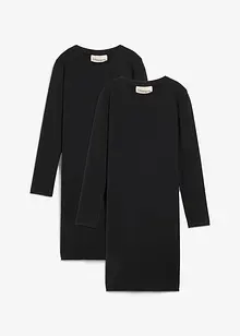 Jerseykjole av elastisk, økologisk bomullsmiks (2-pack), bonprix