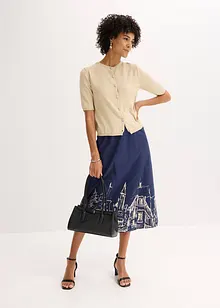 Finstrikket cardigan med korte ermer, bonprix