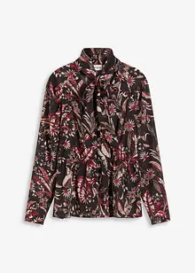 Chiffonbluse med sløyfe, bonprix