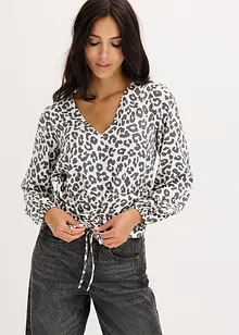 Kort bluse med rynkinger, bonprix