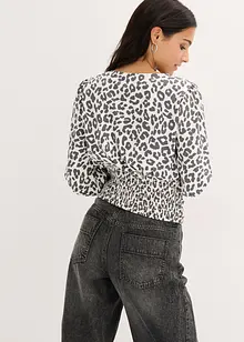 Kort bluse med rynkinger, bonprix
