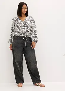 Kort bluse med rynkinger, bonprix