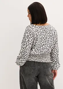 Kort bluse med rynkinger, bonprix