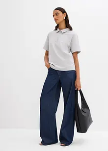 Poloskjorte i viskosemiks, bonprix