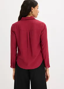 Skjorte i strukturmateriale med twist ved falden, bonprix