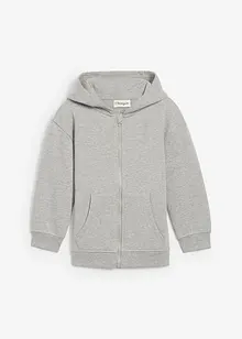Sweatjakke med hette av myk økologisk bomullsmiks, bonprix