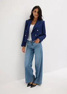 Dobbelspent kort blazer med strukturmønster, bonprix