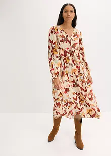 Midikjole med print med lurex, bonprix