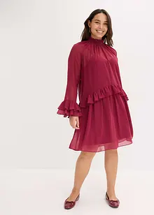 Chiffonkjole med volanger, bonprix